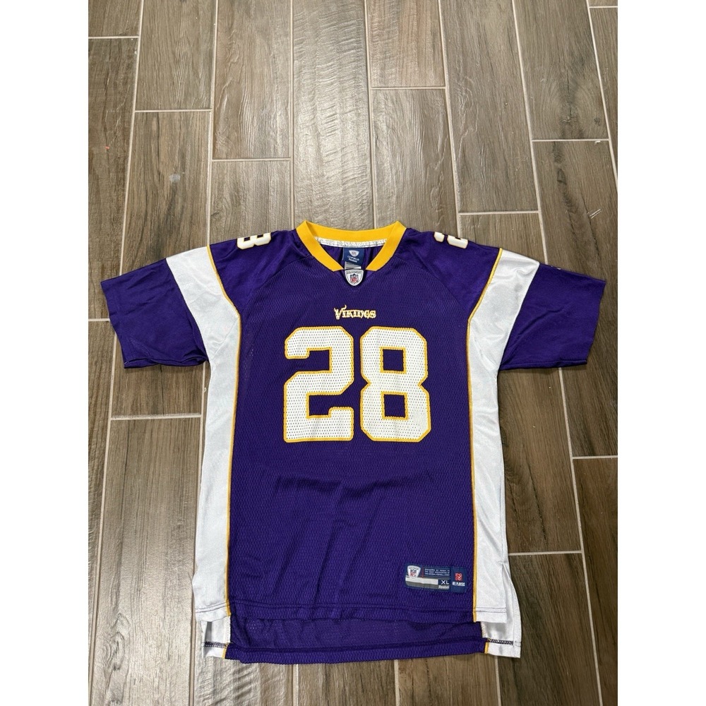 Adrian Peterson Minnesota Vikings Jersey Boys XL Purple Reebok On Field Home